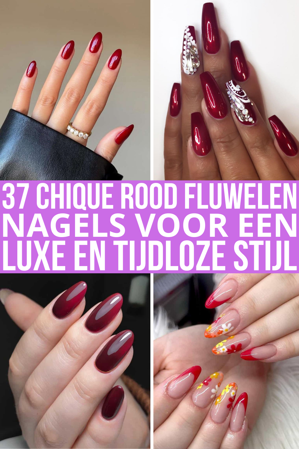 37 Chique Rood Fluwelen Nagels Voor Een Luxe En Tijdloze Stijl