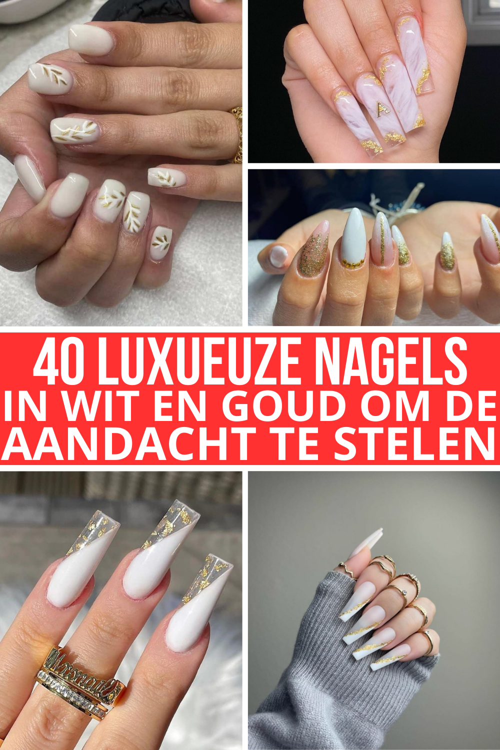 40 Luxueuze Nagels In Wit En Goud Om De Aandacht Te Stelen