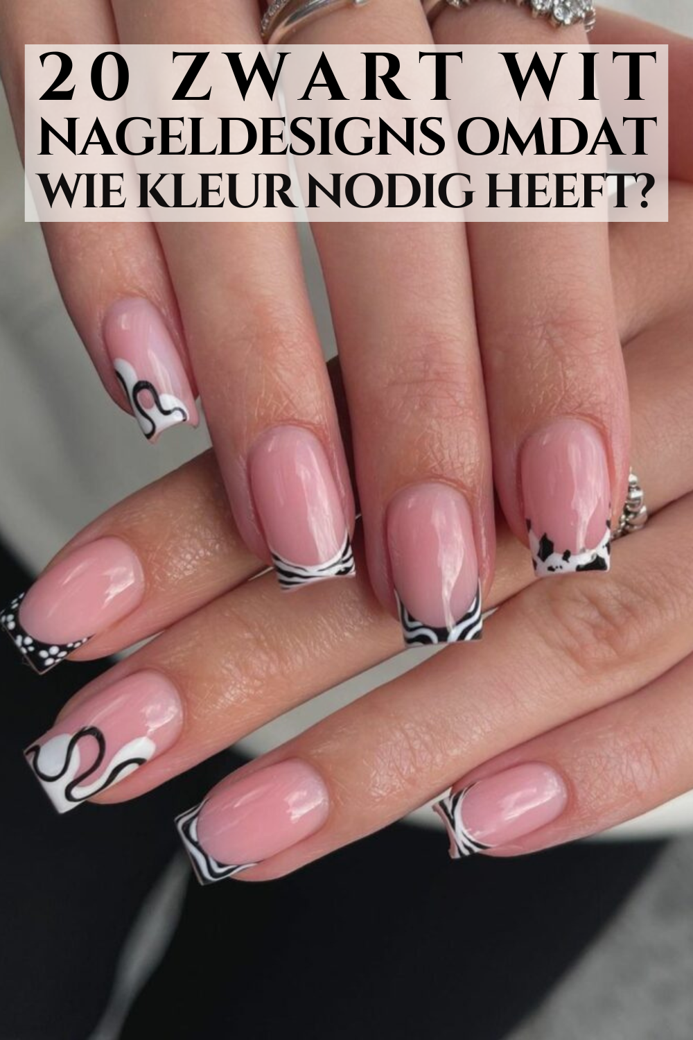 20 Zwart Wit Nageldesigns Omdat Wie Kleur Nodig Heeft?