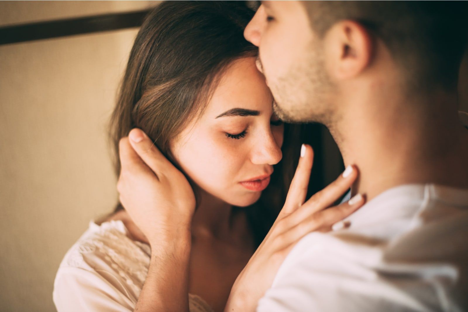 young couple cuddling