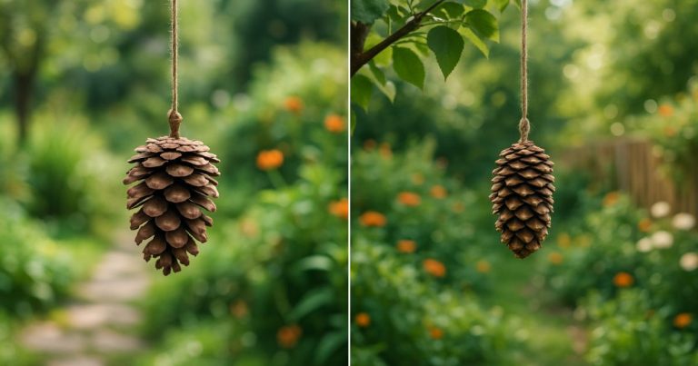 Waarom tuiniers dennenappels ophangen – en jij zou dat ook moeten doen