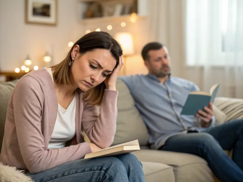 He doesn’t notice her shifts—emotionally or mentally.