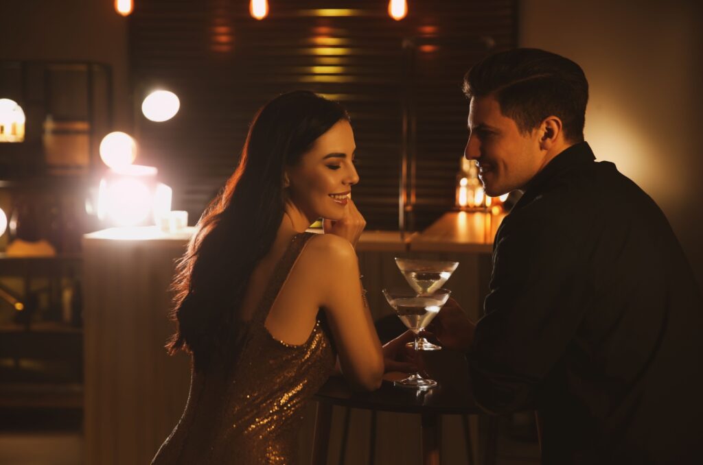 man flirting with woman