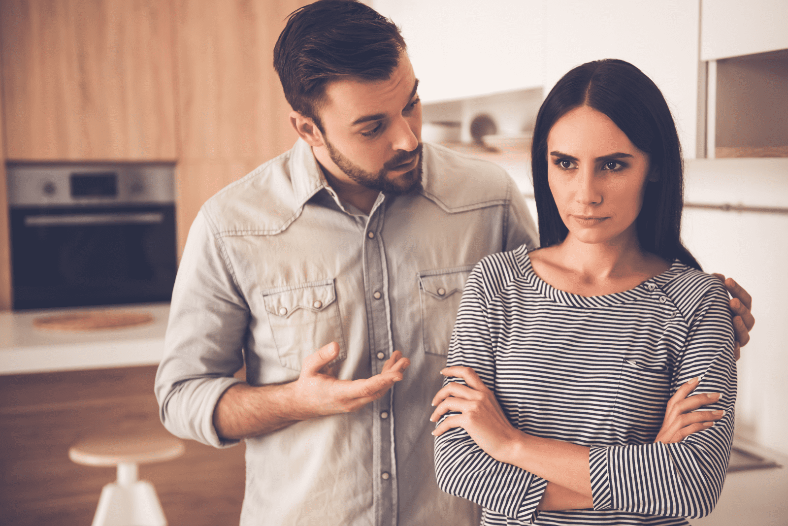 a man argues with a woman